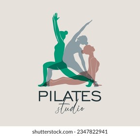 Pilates Poses Violet Silhouettes Stock Vector (Royalty Free) 112649243