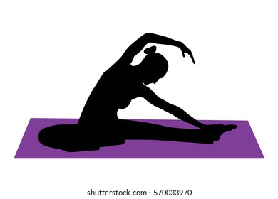 Woman doing yoga or pilates. Stretching exercises.