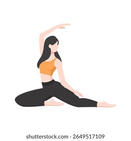 Woman Doing Yoga Pose – Fitness and Wellness Illustration