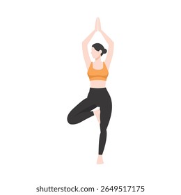 Woman Doing Yoga Pose – Fitness and Wellness Illustration