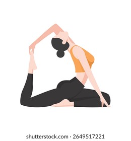 Woman Doing Yoga Pose – Fitness and Wellness Illustration