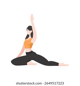 Woman Doing Yoga Pose – Fitness and Wellness Illustration