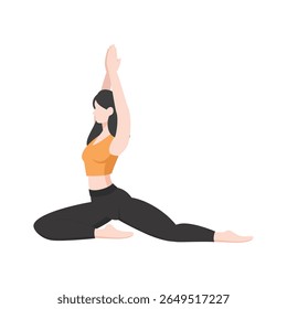 Woman Doing Yoga Pose – Fitness and Wellness Illustration