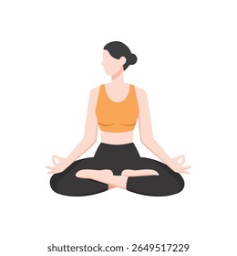 Woman Doing Yoga Pose – Fitness and Wellness Illustration