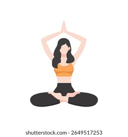 Woman Doing Yoga Pose – Fitness and Wellness Illustration