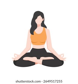 Woman Doing Yoga Pose – Fitness and Wellness Illustration