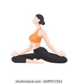 Woman Doing Yoga Pose – Fitness and Wellness Illustration
