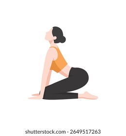 Woman Doing Yoga Pose – Fitness and Wellness Illustration