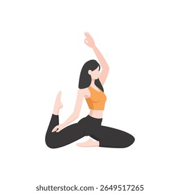 Woman Doing Yoga Pose – Fitness and Wellness Illustration