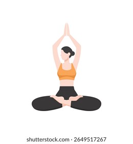 Woman Doing Yoga Pose – Fitness and Wellness Illustration