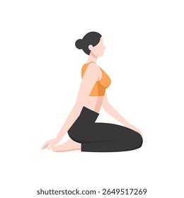 Woman Doing Yoga Pose – Fitness and Wellness Illustration