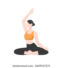Woman Doing Yoga Pose – Fitness and Wellness Illustration