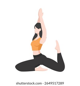 Woman Doing Yoga Pose – Fitness and Wellness Illustration