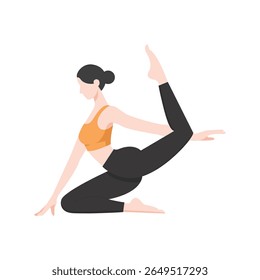 Woman Doing Yoga Pose – Fitness and Wellness Illustration