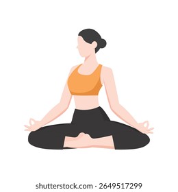 Woman Doing Yoga Pose – Fitness and Wellness Illustration