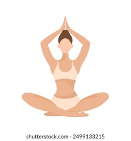 woman doing yoga pose, minimalistic illustration