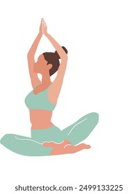 woman doing yoga pose, minimalistic illustration