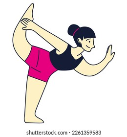 woman doing yoga pose natarajasana