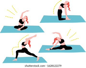 woman doing yoga pose set