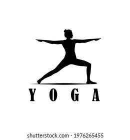 woman doing yoga pose silhouette logo design inspiration