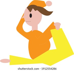 Woman doing yoga swan pose