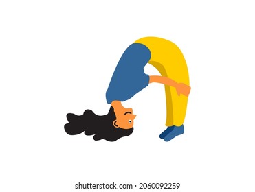 
a woman doing yoga, vector illustration