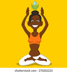 woman doing yoga. Vector illustration.