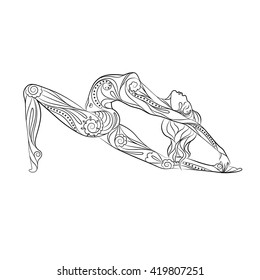 woman doing yoga, vector illustration