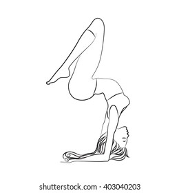 woman doing yoga, vector image