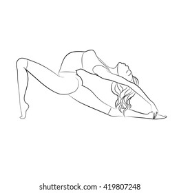 woman doing yoga, vector image