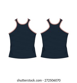 Woman Double Racerback Vector Template