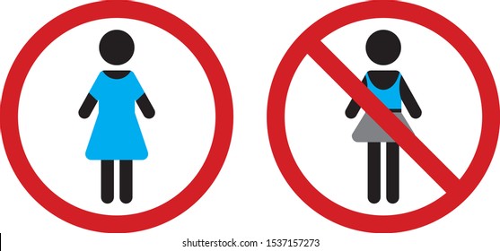 Woman Dress Code Sign Icons