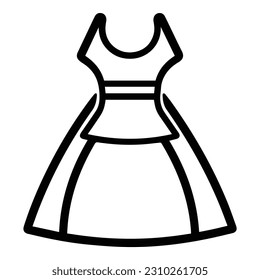 Woman Dress Flat Icon Isolated On White Background
