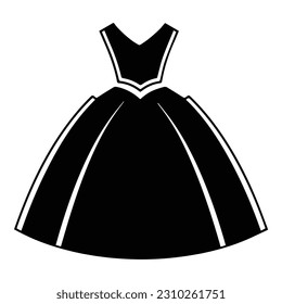 Woman Dress Flat Icon Isolated On White Background