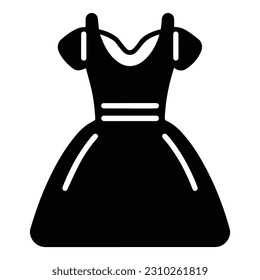 Woman Dress Flat Icon Isolated On White Background