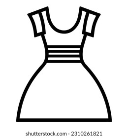 Woman Dress Flat Icon Isolated On White Background