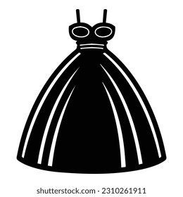 Woman Dress Flat Icon Isolated On White Background