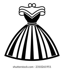 Woman Dress Flat Icon Isolated On White Background
