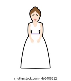 woman dress girl female person hair avatar icon. Isolated and flat illustration. Vector graphic