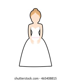 woman dress girl female person hair avatar icon. Isolated and flat illustration. Vector graphic