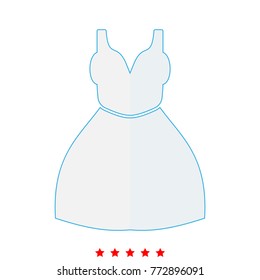 Woman dress icon .