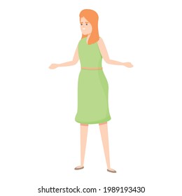 Woman in dress icon. Cartoon of Woman in dress vector icon for web design isolated on white background