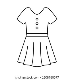 Woman dress line art vector, flat icon design