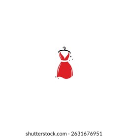 Woman dress logo icon flat vector design