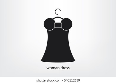 woman dress logo icon vector EPS 10, abstract sign flat design,  illustration modern isolated badge for website or app - stock info graphics.