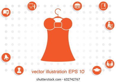 woman dress logo icon vector EPS 10, abstract sign flat design,  illustration modern isolated badge for website or app - stock info graphics.