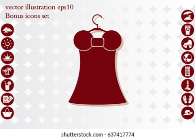 woman dress logo icon vector EPS 10, abstract sign flat design,  illustration modern isolated badge for website or app - stock info graphics.