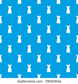Woman dress pattern repeat seamless in blue color for any design. Vector geometric illustration