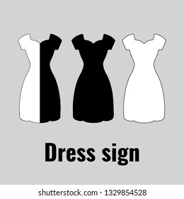 Woman dress sign illustration clothes icon dry cleaning or washing powder symbol