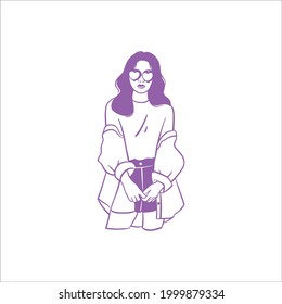 a woman dress style vector design